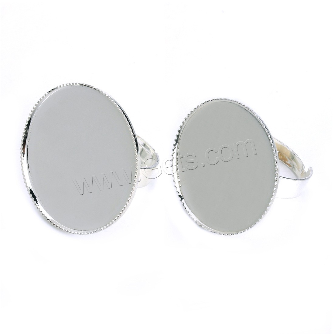 Brass Bezel Ring Base, Flat Oval, silver color plated, different inner diameter for choice, nickel, lead & cadmium free, 27-32mm, 10PCs/Bag, Sold By Bag