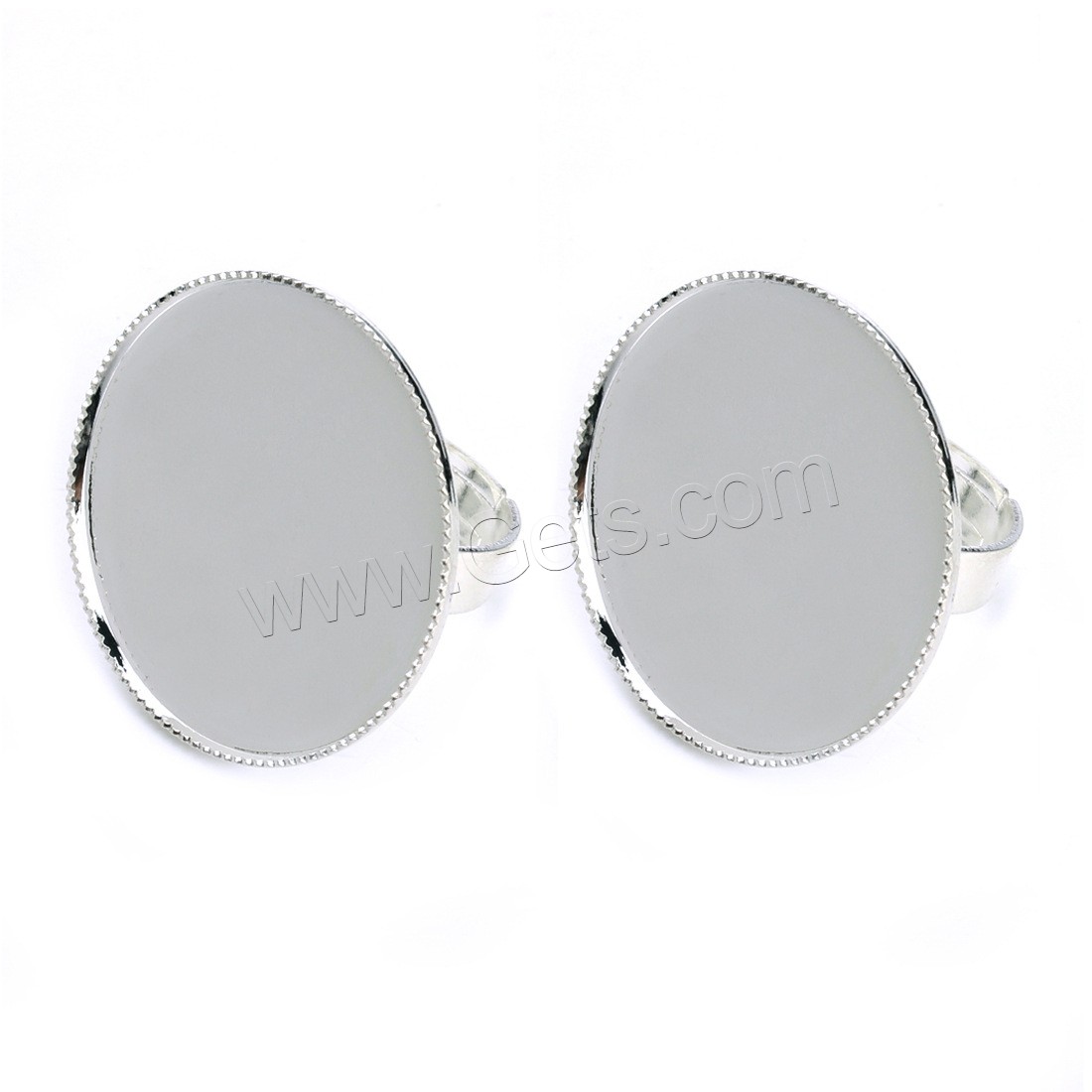 Brass Bezel Ring Base, Flat Oval, silver color plated, different inner diameter for choice, nickel, lead & cadmium free, 27-32mm, 10PCs/Bag, Sold By Bag