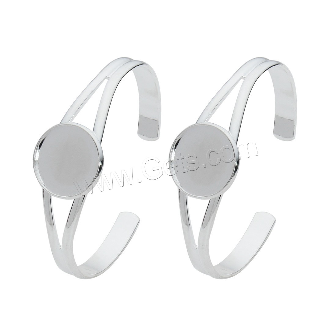 Brass Bangle Cuff Findings, Flat Round, silver color plated, different inner diameter for choice, nickel, lead & cadmium free, 170mm, Inner Diameter:Approx 55mm, Length:Approx 6.5 Inch, Sold By PC