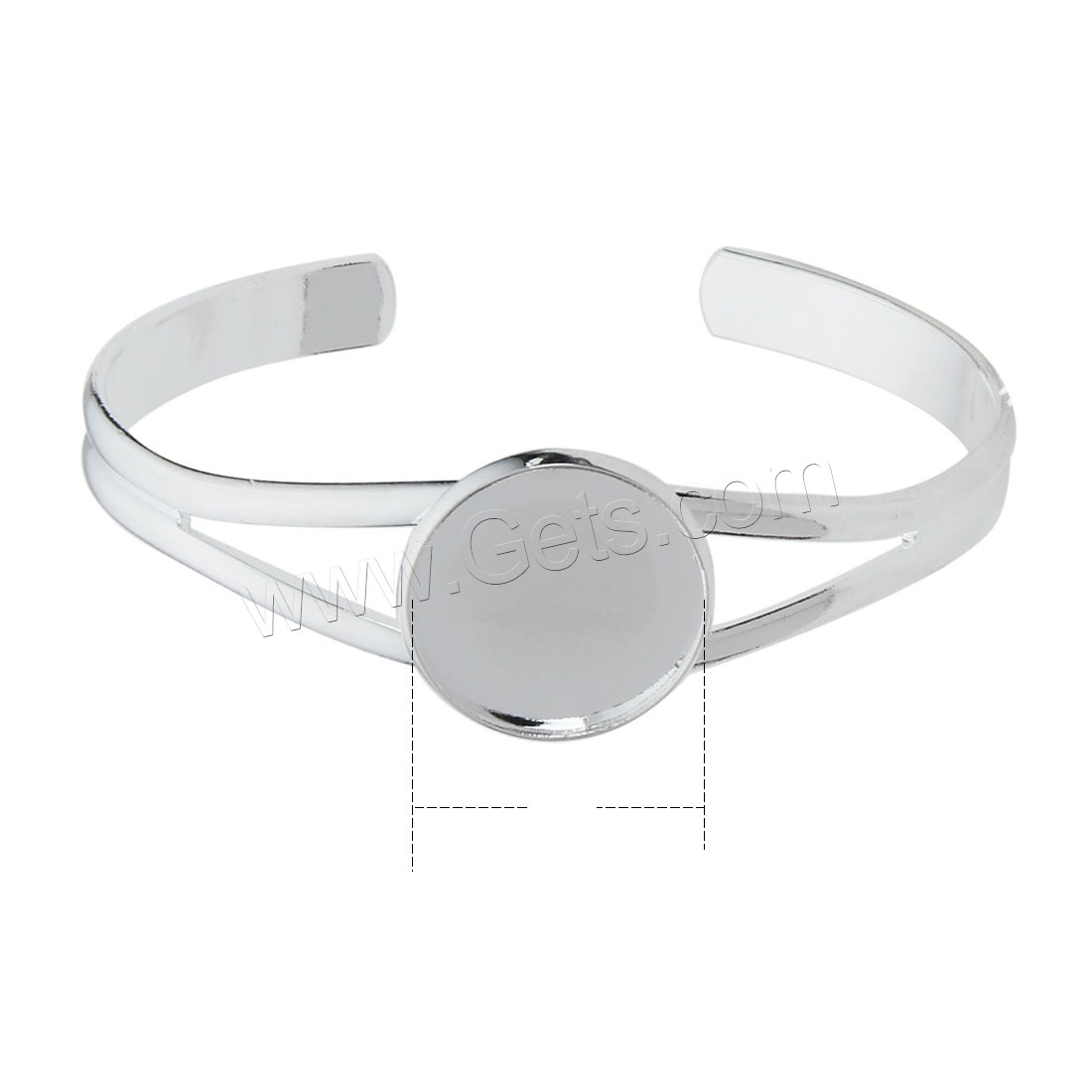 Brass Bangle Cuff Findings, Flat Round, silver color plated, different inner diameter for choice, nickel, lead & cadmium free, 170mm, Inner Diameter:Approx 55mm, Length:Approx 6.5 Inch, Sold By PC