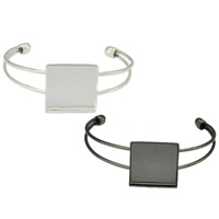 Brass Bangle Cuff Findings, Square, plated nickel, lead & cadmium free, 170mm, Inner Approx 25, 55mm Approx 6.5 Inch 