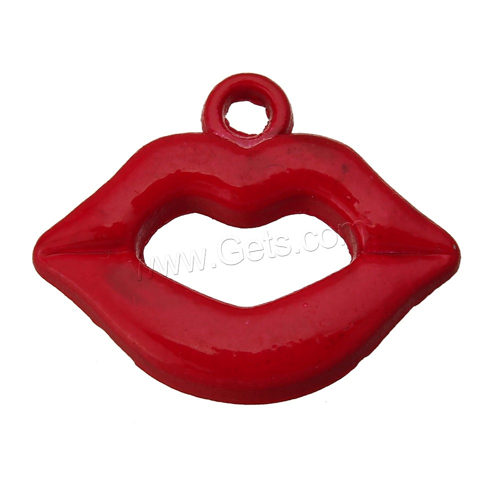 En alliage de zinc Lip pendentif, lèvre, peinture, normes différentes pour le choix, rouge, Vendu par PC