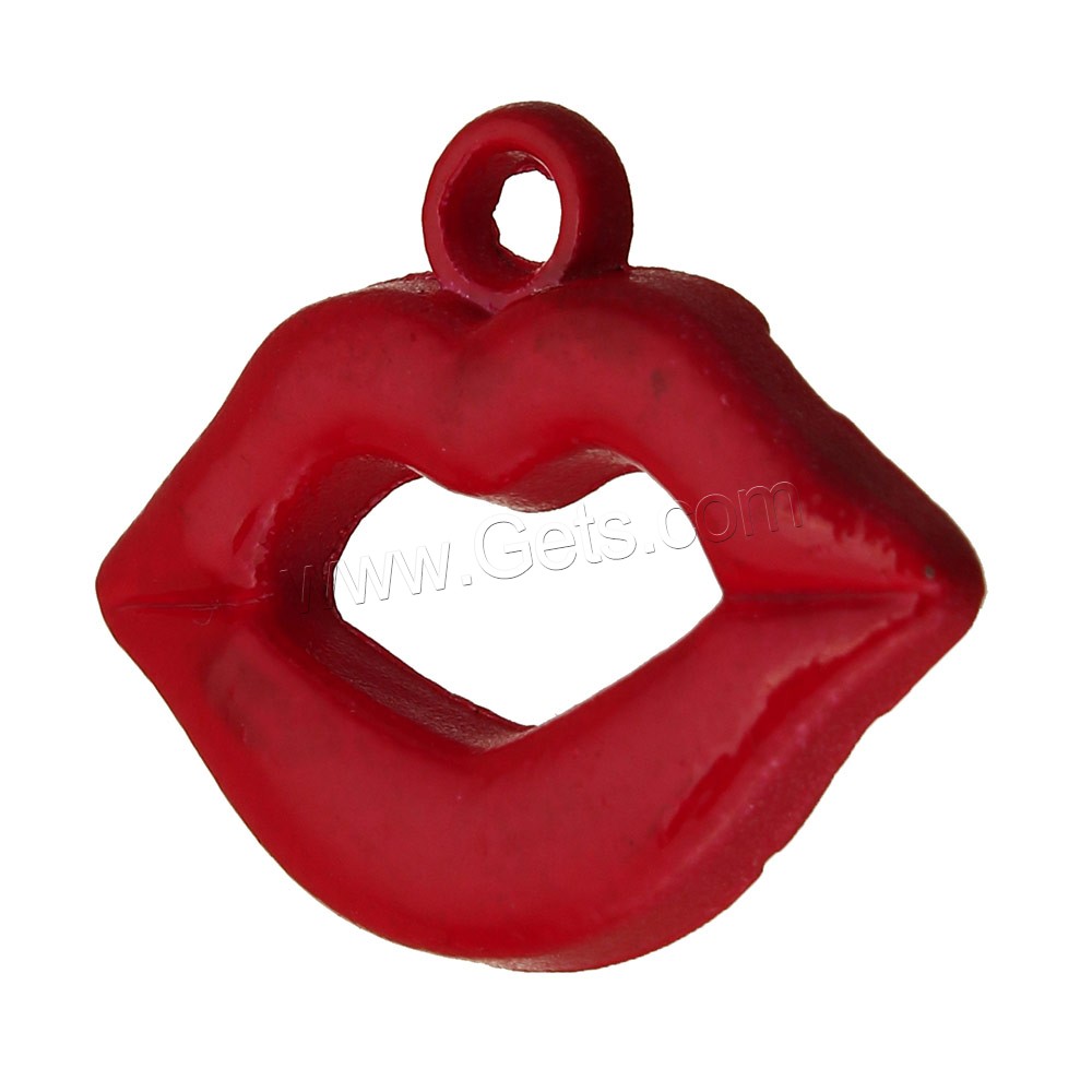 En alliage de zinc Lip pendentif, lèvre, peinture, normes différentes pour le choix, rouge, Vendu par PC