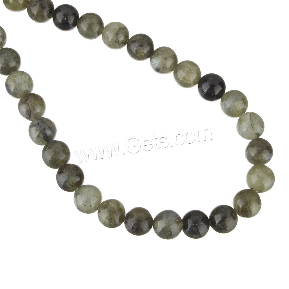 Labradorit Perlen, rund, natürlich, verschiedene Größen vorhanden, Bohrung:ca. 1mm, Länge:ca. 15.5 ZollInch, verkauft von Strang