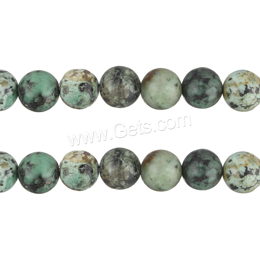 Naturelles perles Turquoise africaines, turquoise africaine naturelle, Rond, normes différentes pour le choix, Trou:Environ 1.5mm, Longueur:Environ 15.5 pouce, Vendu par brin