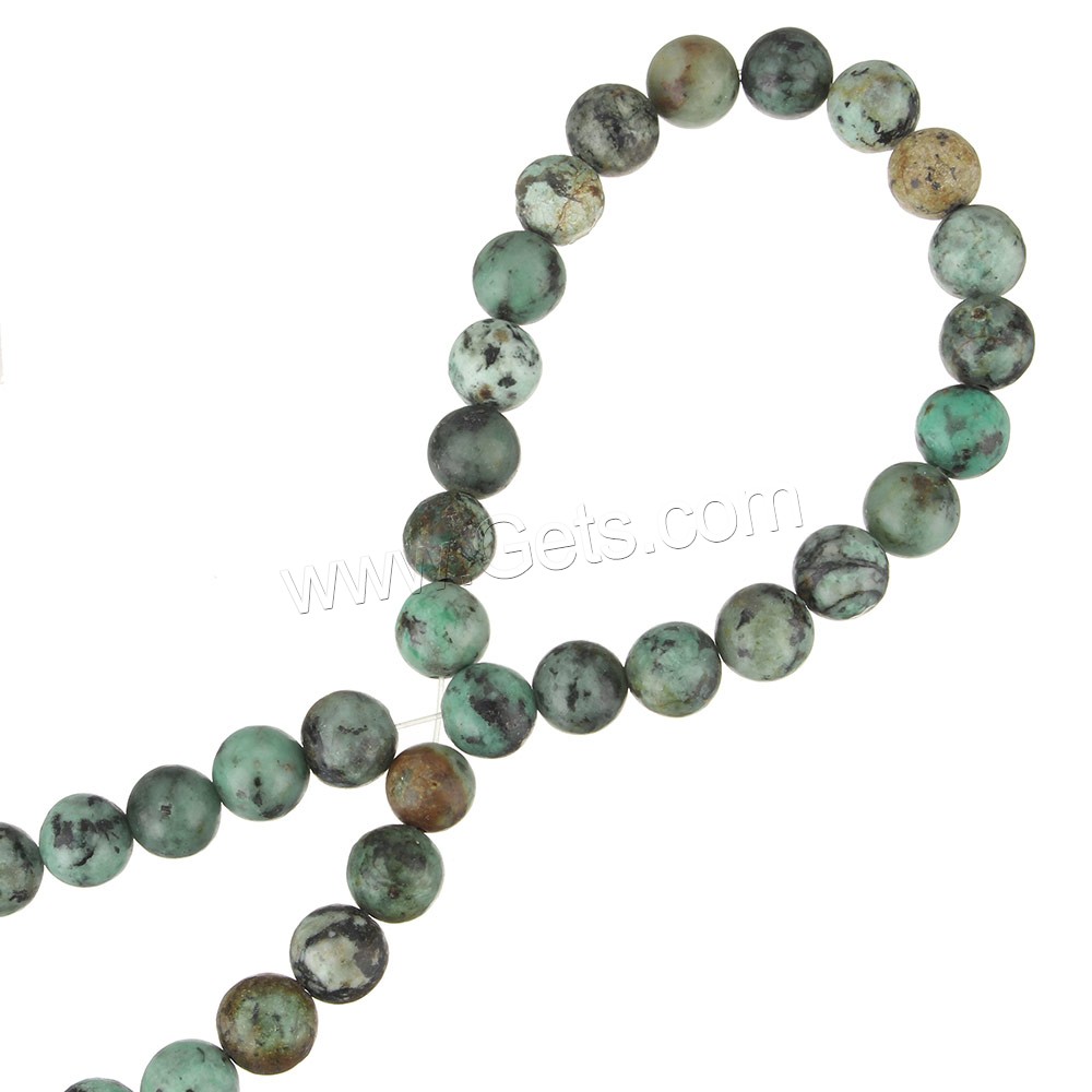 Naturelles perles Turquoise africaines, turquoise africaine naturelle, Rond, normes différentes pour le choix, Trou:Environ 1.5mm, Longueur:Environ 15.5 pouce, Vendu par brin