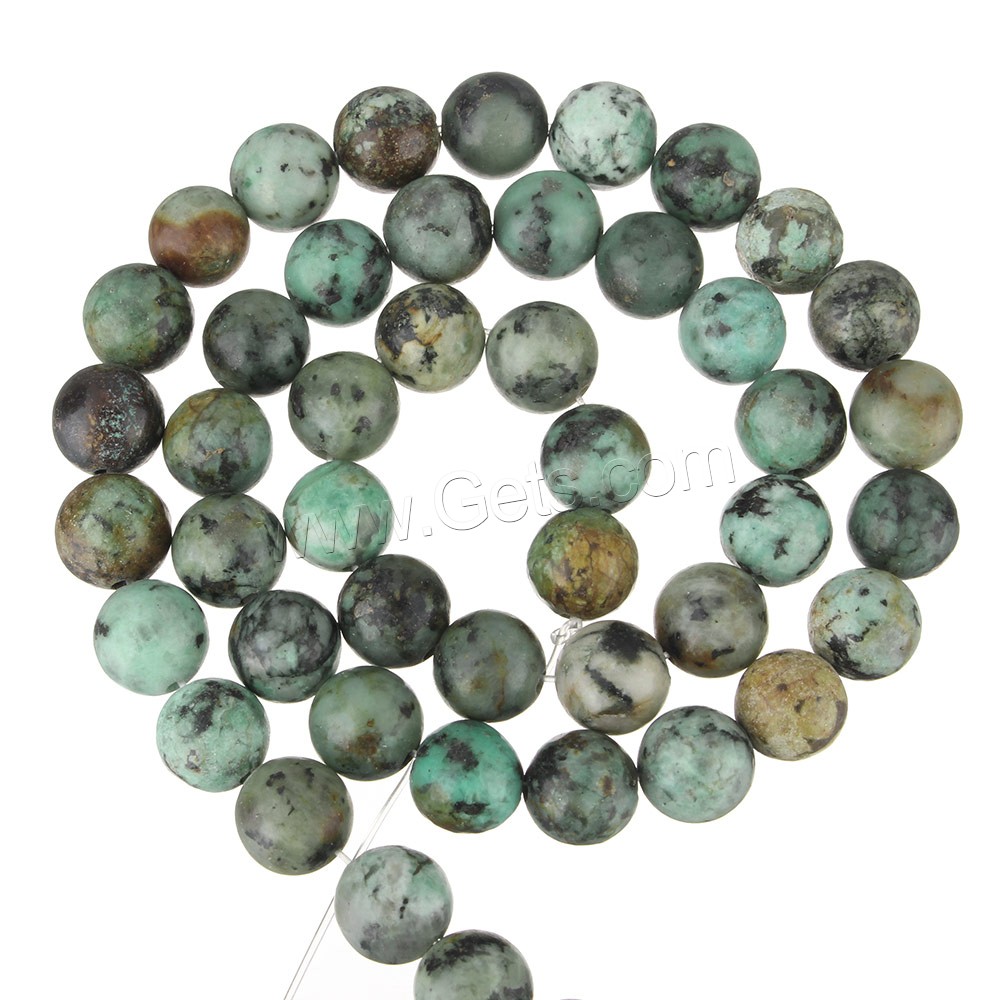 Natural African Turquoise Beads, Round, different size for choice, Hole:Approx 1.5mm, Length:Approx 15.5 Inch, Sold By Strand
