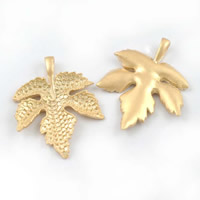 Brass Leaf Pendants, Maple Leaf, gold color plated, lead & cadmium free Approx 1-1.5mm 