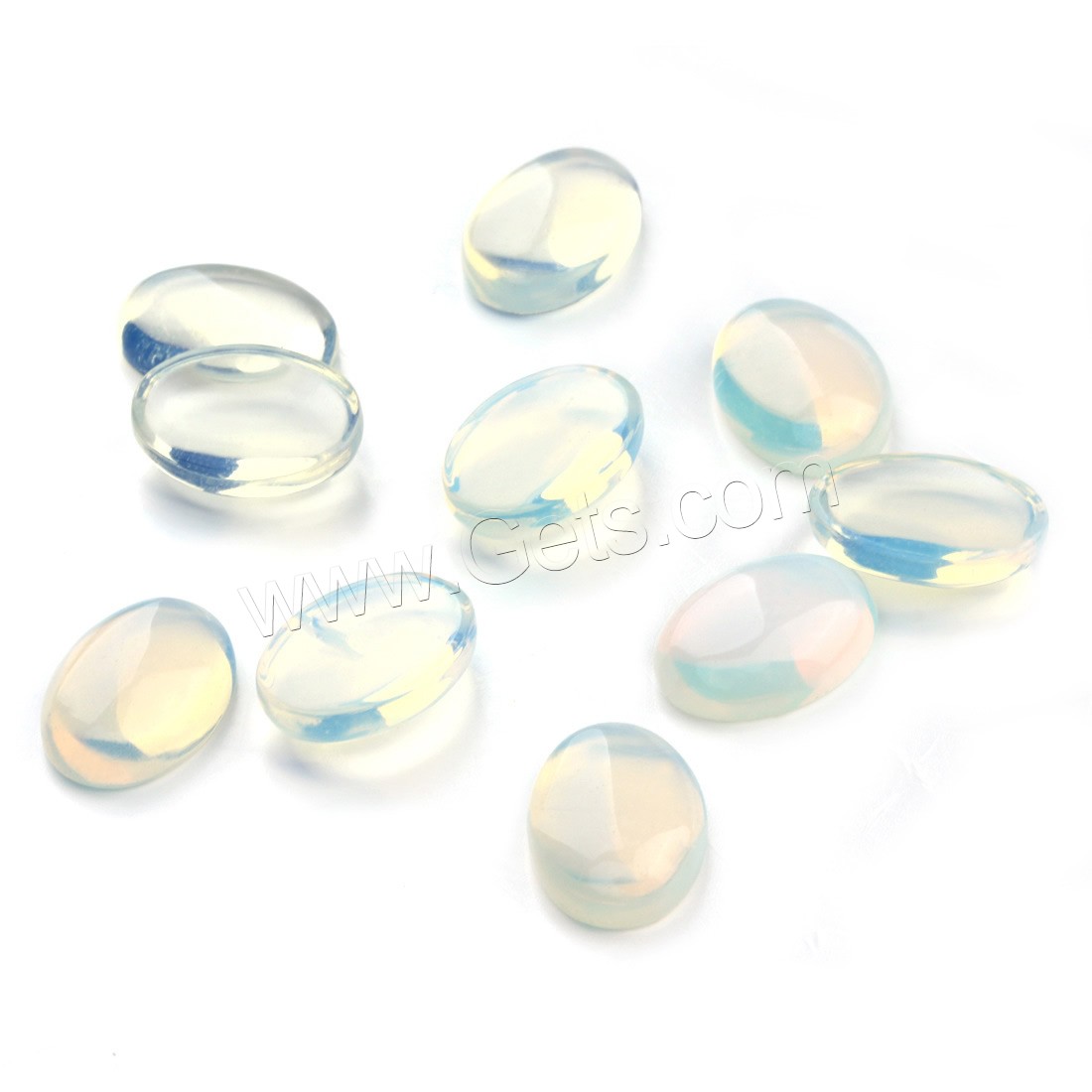 Meer-Opal-Cabochon, Opal, flachoval, verschiedene Größen vorhanden & flache Rückseite, 20PCs/Tasche, verkauft von Tasche