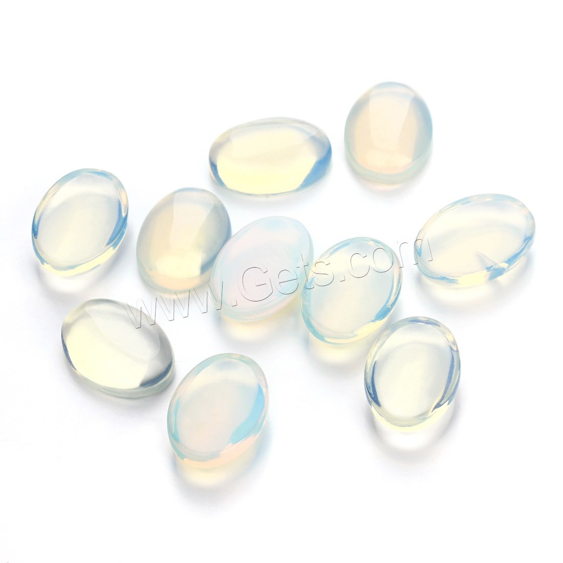 Cabochon opale mer, Opaline, ovale plat, normes différentes pour le choix & dos plat, 20PC/sac, Vendu par sac