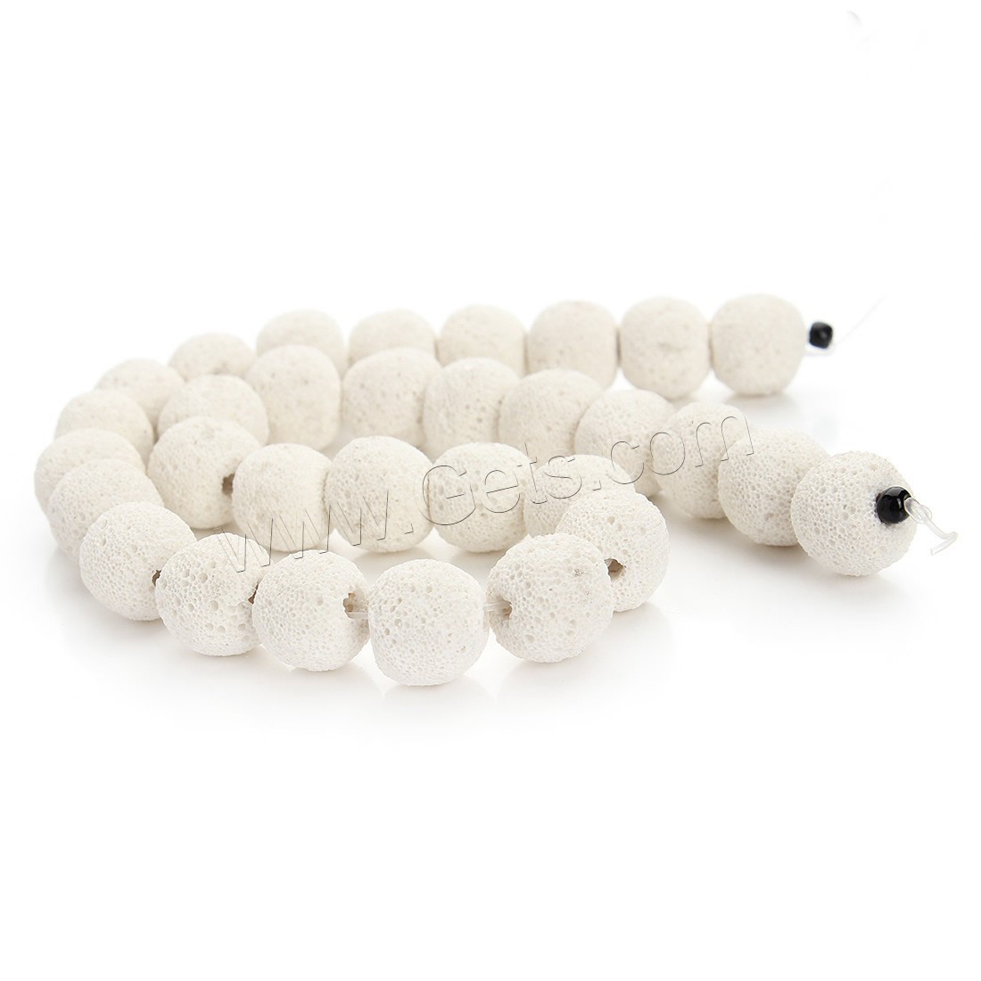 Natural Lava Beads, Drum, different size for choice, white, Hole:Approx 2mm, Length:Approx 15.5 Inch, Sold By Strand