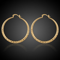 Messing Hoop Ohrringe, 18 K vergoldet, frei von Blei & Kadmium, 50x45mm, verkauft von Paar