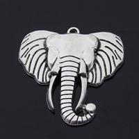 Pendentifs animaux en alliage de zinc, éléphant, Plaqué de couleur d'argent, sans plomb et cadmium Environ 1-1.5mm Vendu par sac