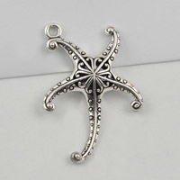 Zinc Alloy Animal Pendants, Starfish, antique silver color plated, lead & cadmium free Approx 1-1.5mm 