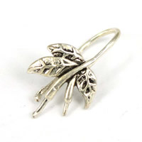 Brass Hook Earwire, Leaf, antique silver color plated, nickel, lead & cadmium free Approx 1-1.5mm 