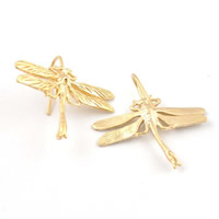 Brass Hook Earwire, Dragonfly, gold color plated, nickel, lead & cadmium free Approx 1-1.5mm 