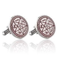 Zinc Alloy Cufflinks, Flat Round, silver color plated, for man & enamel 