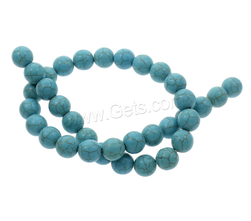 Synthetic Turquoise Beads, Round, different size for choice, blue, Hole:Approx 1mm, Length:Approx 15.5 Inch, Sold By Strand