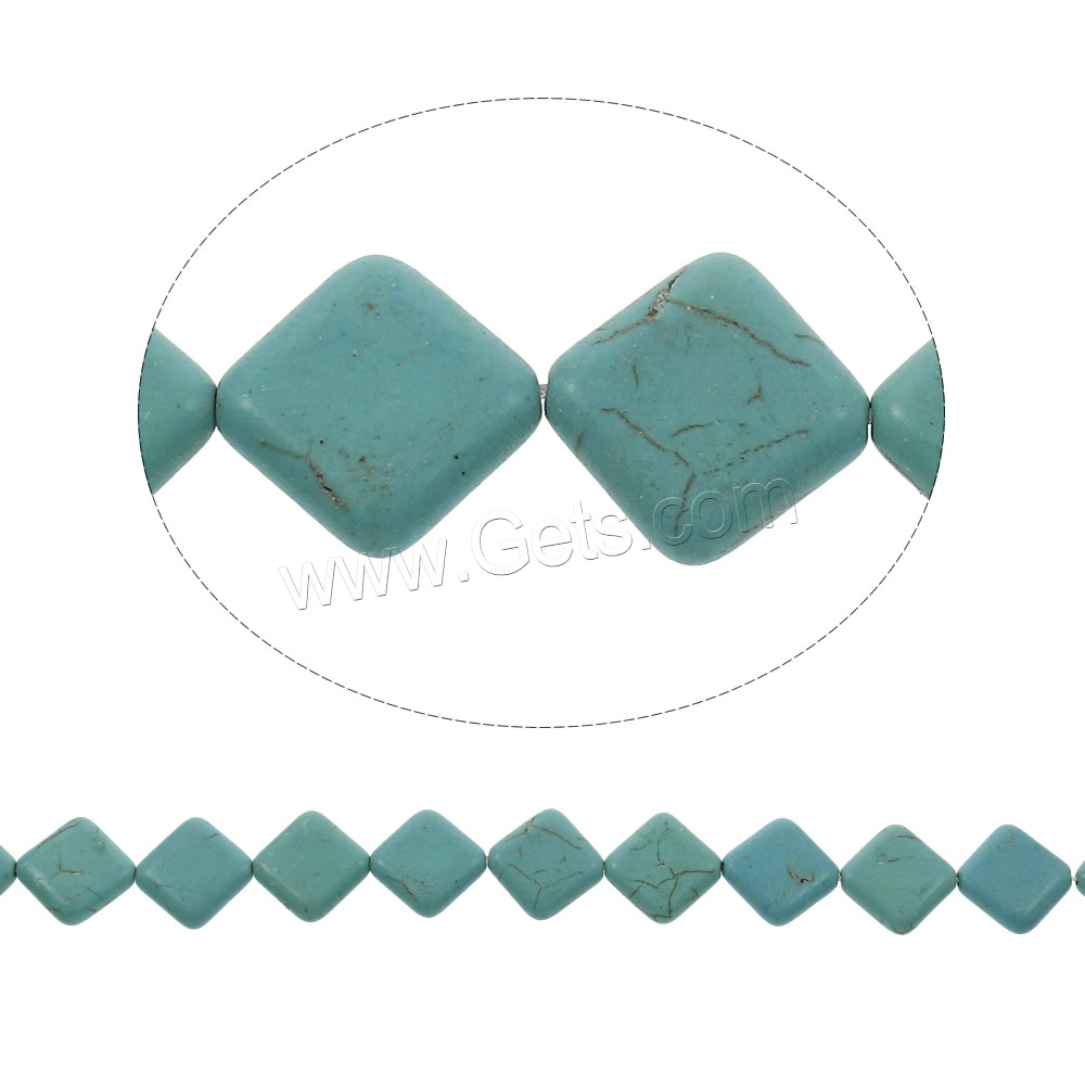 Synthetic Turquoise Beads, Rhombus, different size for choice, blue, Hole:Approx 1mm, Length:Approx 15.5 Inch, Sold By Strand