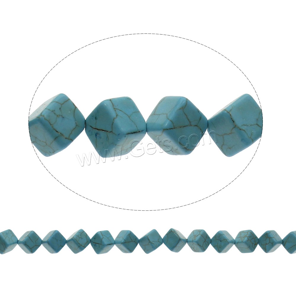 Synthetic Turquoise Beads, Cube, different size for choice, blue, Hole:Approx 1mm, Length:Approx 15.5 Inch, Sold By Strand