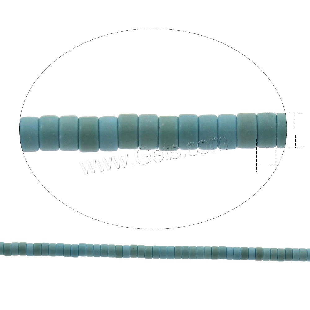 Bolas turquesas sintéticos, Turquesa sintético, Toroidal, diverso tamaño para la opción, azul, agujero:aproximado 1mm, longitud:aproximado 15.5 Inch, aproximado 180PCs/Sarta, Vendido por Sarta