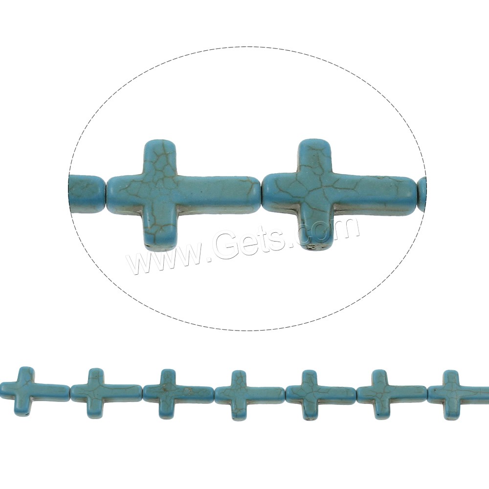 Synthetic Turquoise Beads, Cross, blue, Hole:Approx 1mm, Length:Approx 15.5 Inch, Sold By Strand
