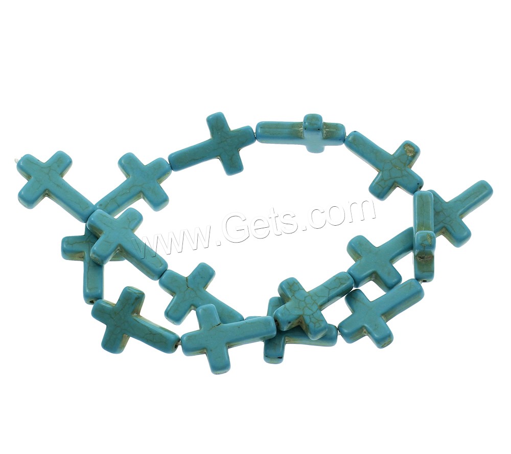 Synthetic Turquoise Beads, Cross, blue, Hole:Approx 1mm, Length:Approx 15.5 Inch, Sold By Strand