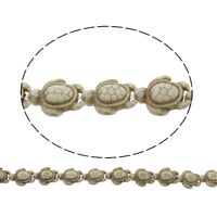 Synthetische Türkis Perlen, Schildkröter, weiß, 15x18mm, Bohrung:ca. 1mm, Länge:ca. 15.5 ZollInch, ca. 23PCs/Strang, verkauft von Strang