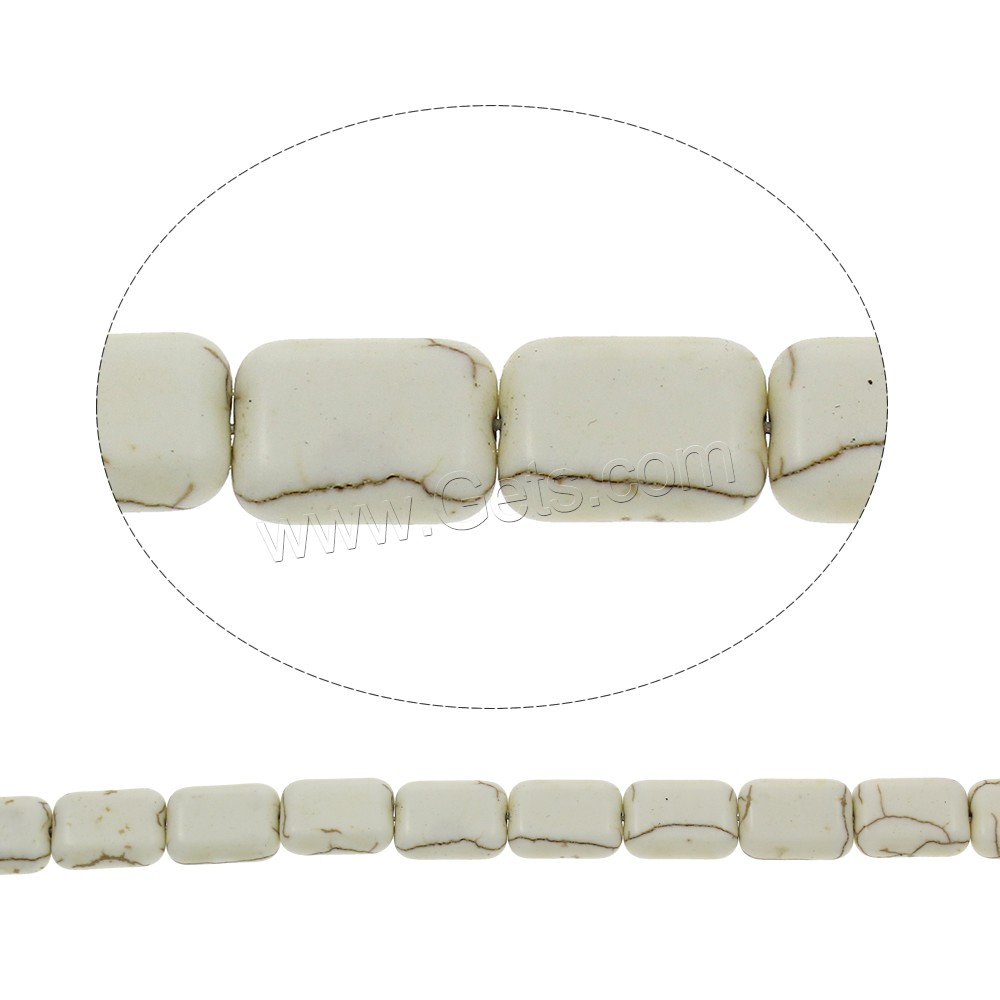 Synthetic Turquoise Beads, Rectangle, different size for choice, white, Hole:Approx 1mm, Length:Approx 15.5 Inch, Sold By Strand