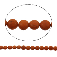 Синтетические бирюзовые бусы, Синтетическая бирюза, Плоская круглая форма, разный размер для выбора, красно-оранжевый, отверстие:Приблизительно 1mm, длина:Приблизительно 15.5 дюймовый, продается Strand