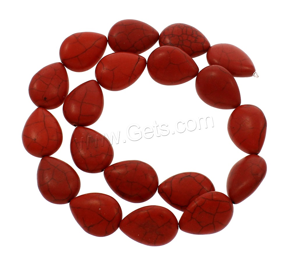 Synthetic Turquoise Beads, Teardrop, different size for choice, red, Hole:Approx 1mm, Length:Approx 15.5 Inch, Sold By Strand