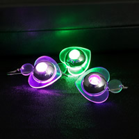 Zinc Alloy Drop Earring, with Resin, 316L stainless steel earring hook, Heart, platinum color plated, LED, mixed colors 
