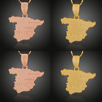 Brass Jewelry Pendants, Map, plated, with letter pattern lead & cadmium free Approx 3-5mm 