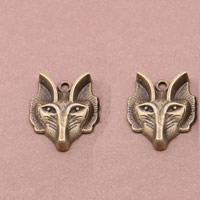 Zinc Alloy Animal Pendants, Fox, antique bronze color plated, lead & cadmium free Approx 1-1.5mm 