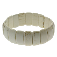 Synthetic Turquoise Bracelet, Rectangle, white Approx 7.5 Inch 