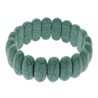 Bracelet à turquoises synthétique, turquoise synthétique, bleu Environ 7.5 pouce, Vendu par brin
