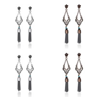 Fashion Fringe Earrings, Zinc Alloy, with Resin, 316L stainless steel post pin, plated, without earnut 