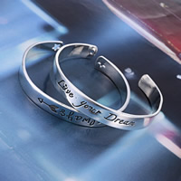 Zinc Alloy Cuff Bangle, platinum color plated & with letter pattern & for woman & enamel, Inner Approx 57mm Approx 7.08 Inch 