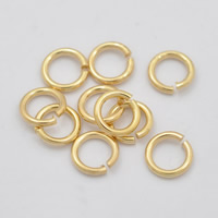 Brass Ring Jump Abierta, metal, Donut, chapado en color dorado, libre de níquel, plomo & cadmio, 0.8x5mm, 500T/g, Vendido por g