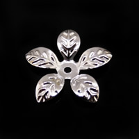Eisen Perlenkappen, Blume, Platinfarbe platiniert, frei von Blei & Kadmium, 15x14.5mm, Bohrung:ca. 1mm, 1000PCs/Tasche, verkauft von Tasche