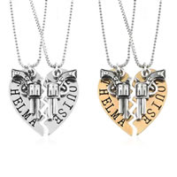 Couple Zinc Alloy Necklace, Heart, plated, box chain & with letter pattern & for couple lead & cadmium free, 32mm Approx 19.5 Inch 