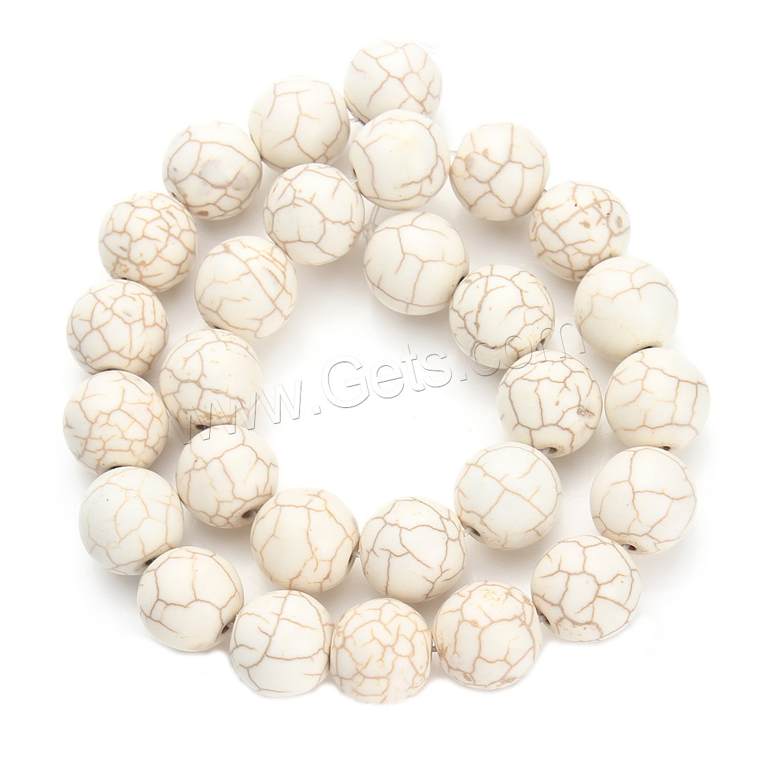 Synthetic Turquoise Beads, Round, different size for choice, white, Hole:Approx 1.5mm, Length:Approx 15.5 Inch, Sold By Strand
