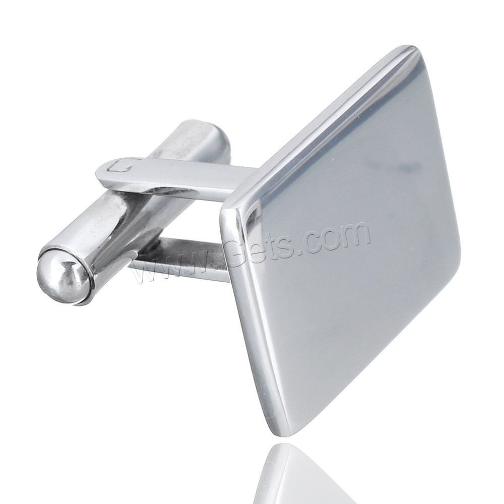 Stainless Steel Cufflink, different size for choice, original color, Sold By PC