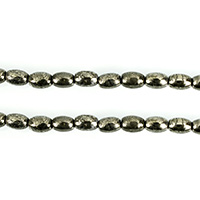 Golden Pyrite Beads, Oval, natural Approx 0.7mm Approx 15.5 Inch 
