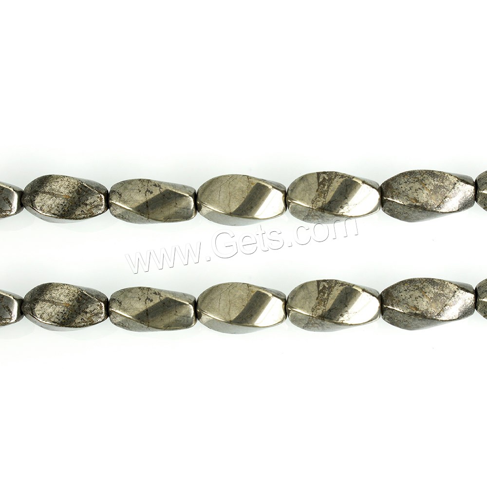 Golden Pyrite Beads, Twisted Bugle, natural, different size for choice, Hole:Approx 1.2mm, Length:Approx 15.5 Inch, Sold By Strand
