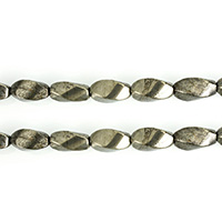 Goldene Pyrit Perlen, verbogener Bugle, natürlich, verschiedene Größen vorhanden, Bohrung:ca. 1.2mm, Länge:ca. 15.5 ZollInch, verkauft von Strang