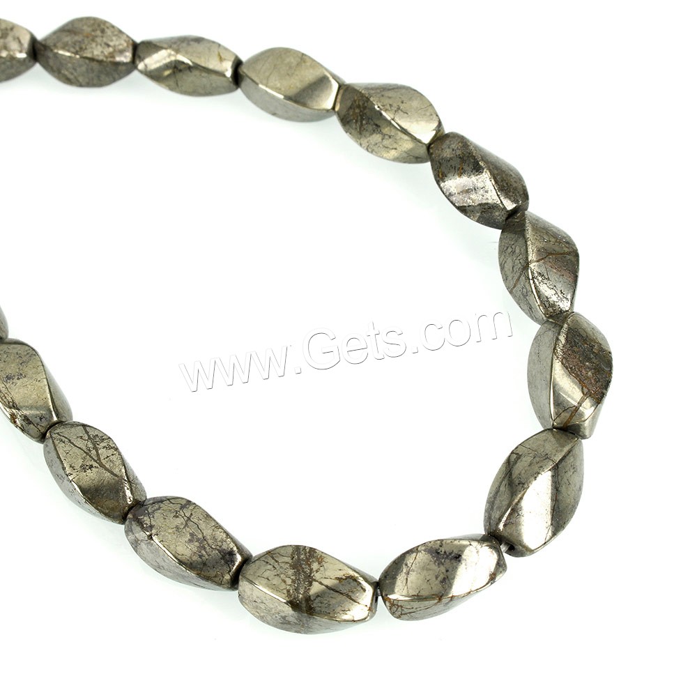 Golden Pyrite Beads, Twisted Bugle, natural, different size for choice, Hole:Approx 1.2mm, Length:Approx 15.5 Inch, Sold By Strand