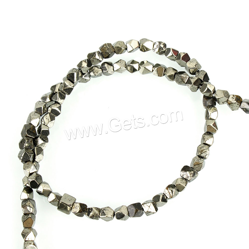 Goldene Pyrit Perlen, natürlich, verschiedene Größen vorhanden & facettierte, Bohrung:ca. 0.8mm, Länge:ca. 15.5 ZollInch, verkauft von Strang