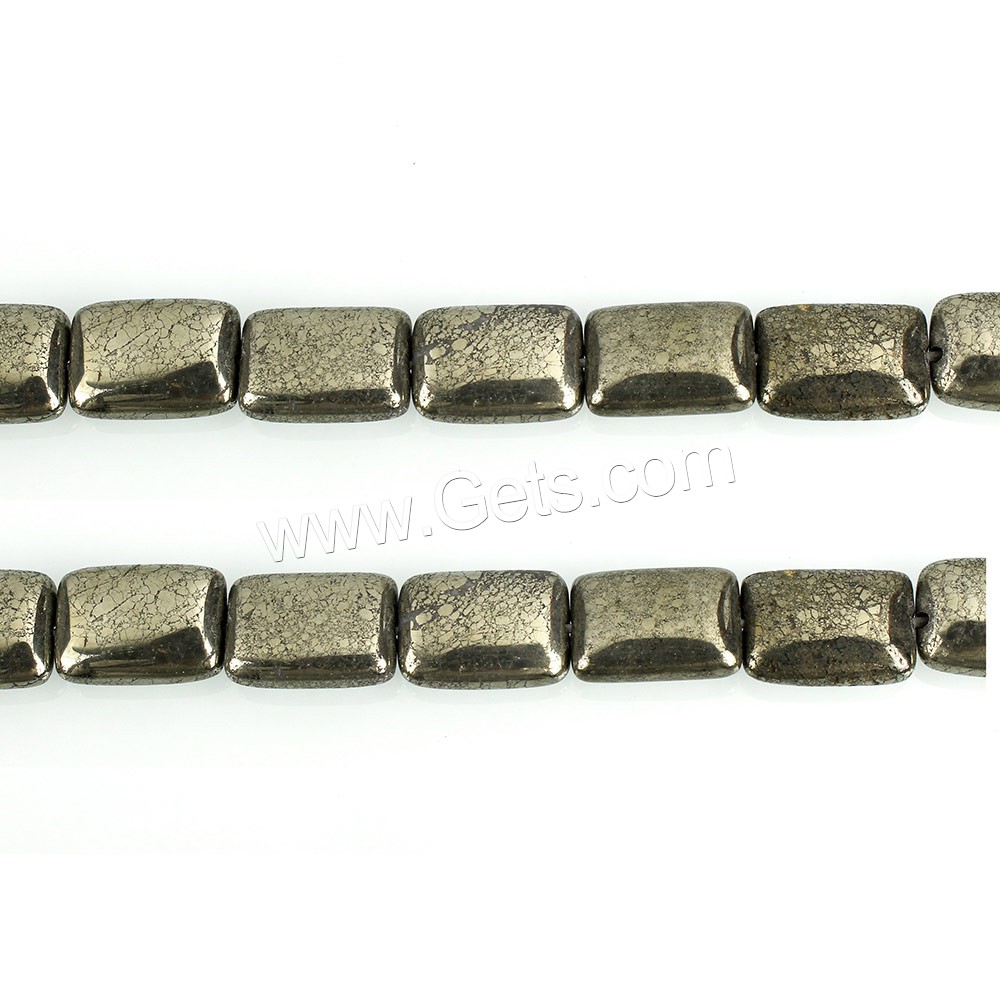 Goldene Pyrit Perlen, Rechteck, natürlich, verschiedene Größen vorhanden, Bohrung:ca. 1mm, Länge:ca. 16 ZollInch, verkauft von Strang