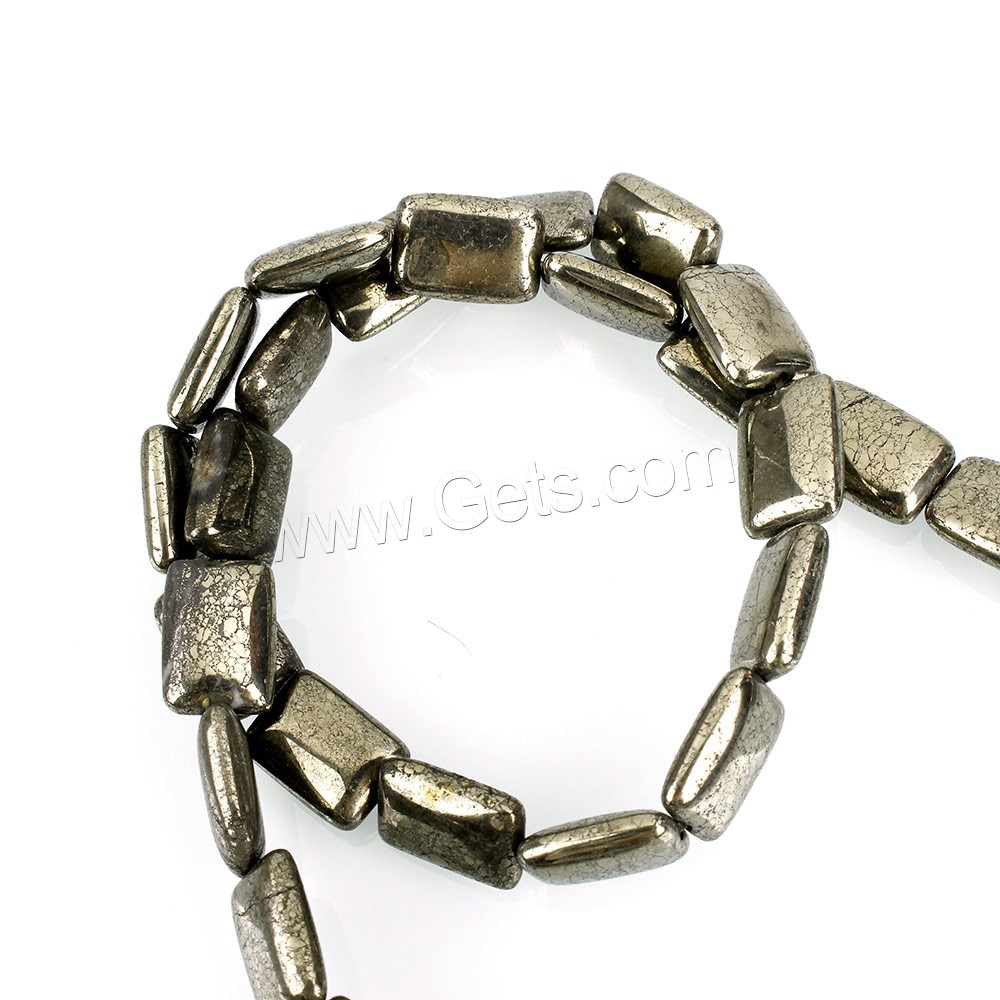 Golden Pyrite Beads, Rectangle, natural, different size for choice, Hole:Approx 1mm, Length:Approx 16 Inch, Sold By Strand